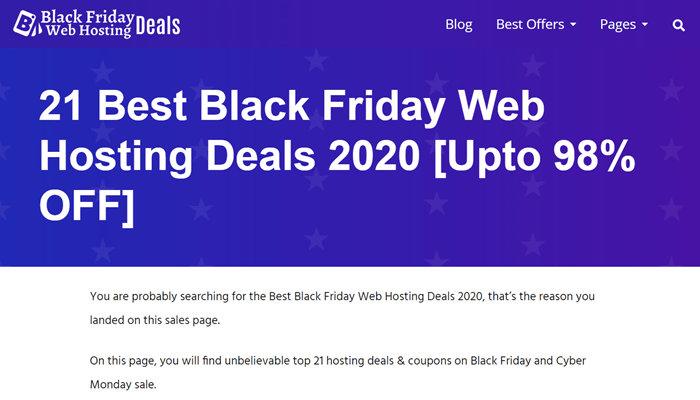 thrive architect examples black friday web hosting deals