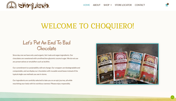 elementor examples choquuero chocolate