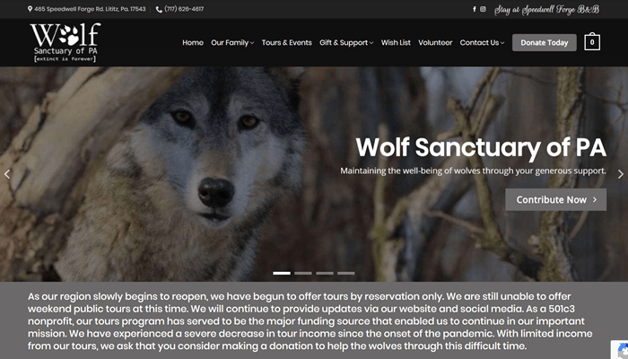 flatsome theme examples wolf sanctuary